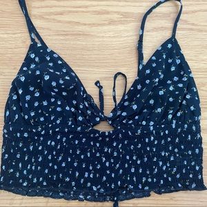 floral blue tank top